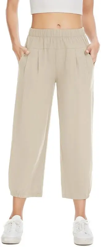 سراويل اليوغا النسائية فضفاضة وناعمة للتمرين، جيوب السراويل غير الرسمية #3