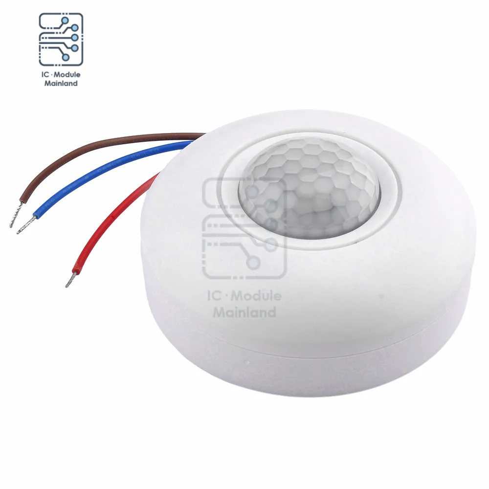 AC85-265V Ceiling Mount Sensor Switch Intelligent Human Infrared Sensor Switch Operating Frequency 50/60HZ 360 Motion Sensor