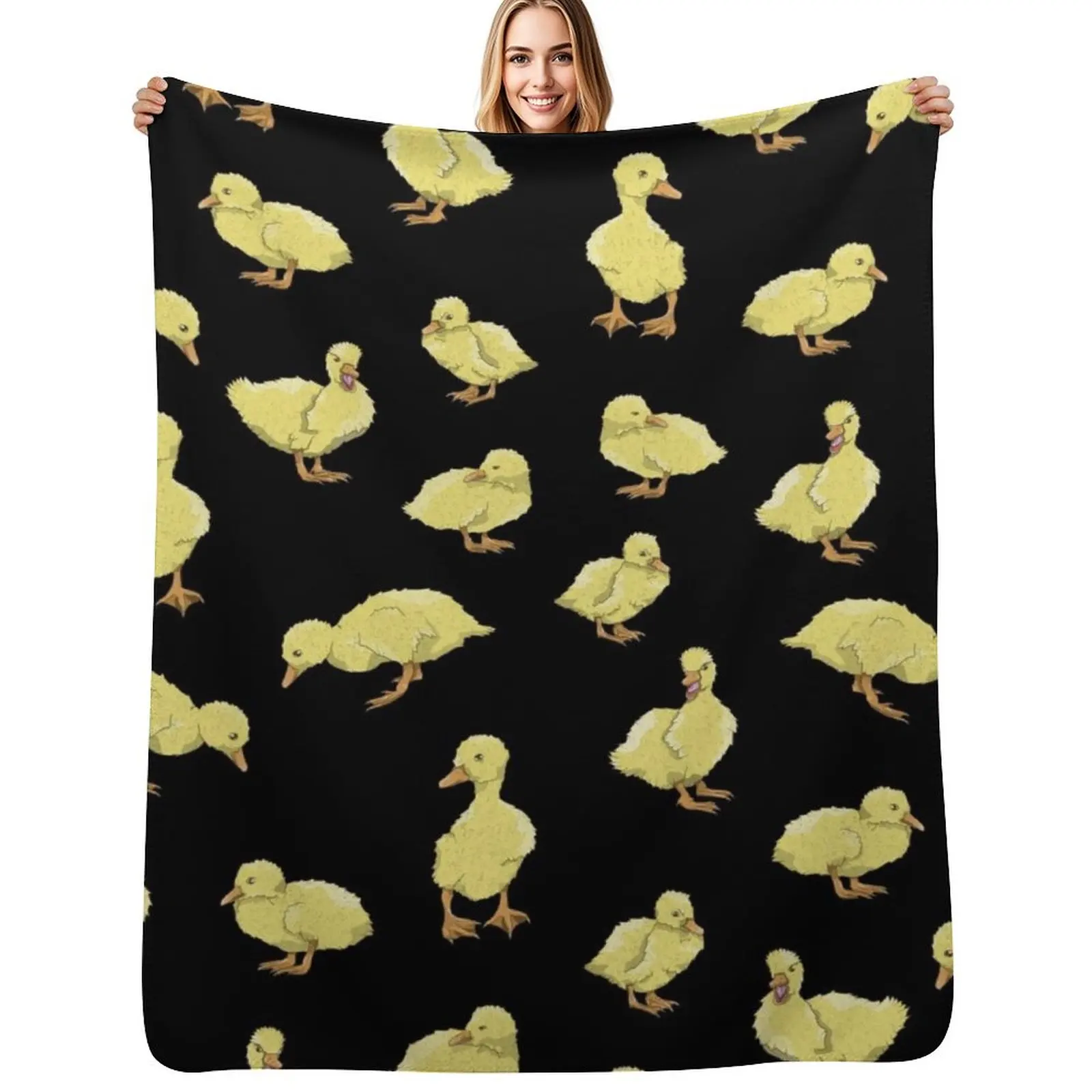 

Cute Yellow duckling pattern Throw Blanket Quilt Cute Warm Luxury St Blankets