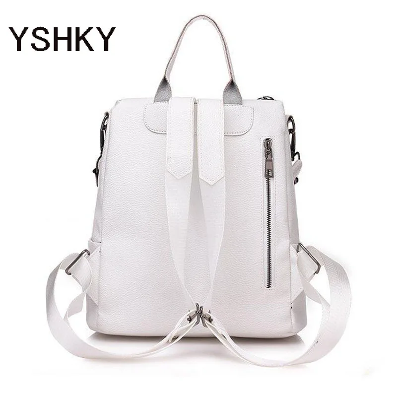 New backpack PU leather backpack large capacity casual ladies travel backpack Ribbon pendant shoulder bag for women