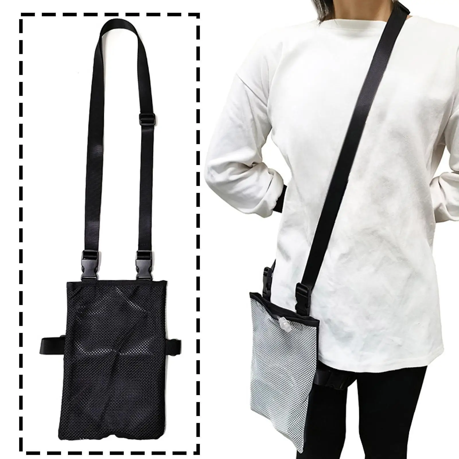 Waterproof Urine Drainage Bag Holder with Adjustable Strap Breathable Mesh Privacy Cover for Elderly Outdoor Use