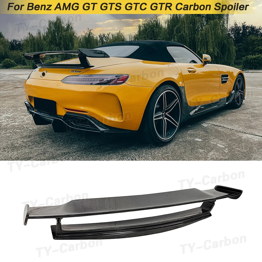 For Mercedes Benz AMG GT GTS GTC GTR Real Carbon Fiber Spoiler Rear Wing Trunk Lip Spoilers Hight Quality 2015-2022