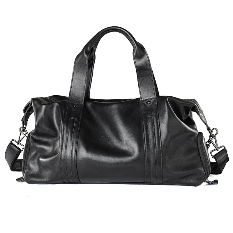 Unisex New Leather Handheld Travel Bag Leisure Sports Fitness Bag Large Capacity Short Distance Business Travel Luggage Bag