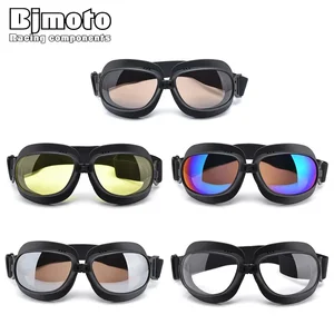 نظارات دراجة نارية قابلة للطي خمر ATV UTV خوذة نظارات واقية راكب الدراجة النارية لرايدر سكوتر الدراجة الترابية أعلى 8 مبيعات خوذة الطيار القتالي - رقم 5