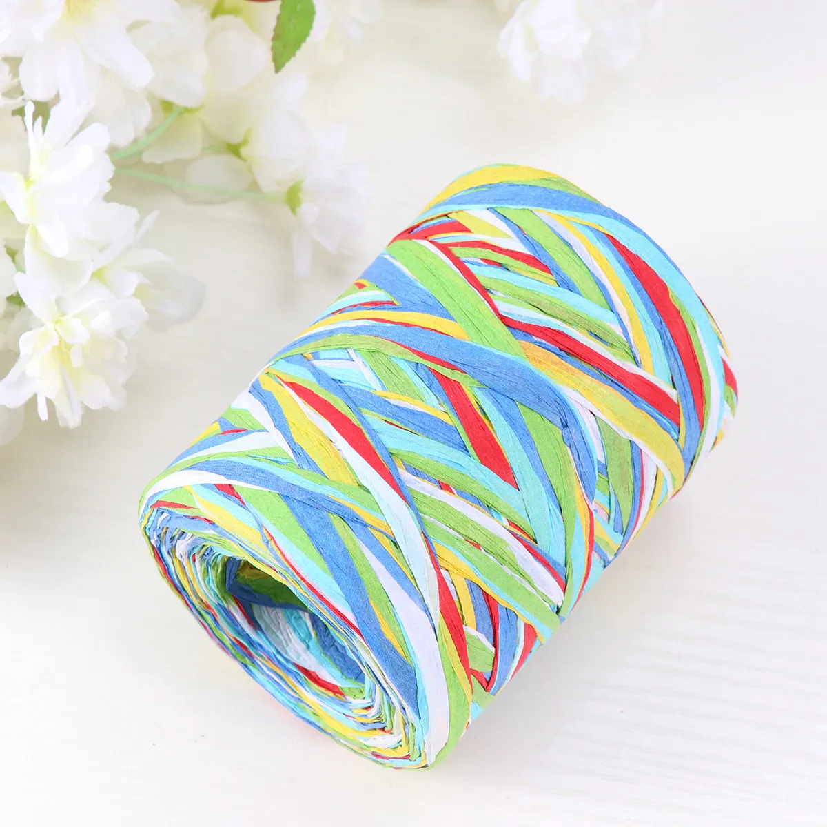 6-Color Premium Handmade Raffia Rope Soft Textured Decorative Woven Craft Ribbon for DIY Home Wall Sofa Bed Tapestry Gift