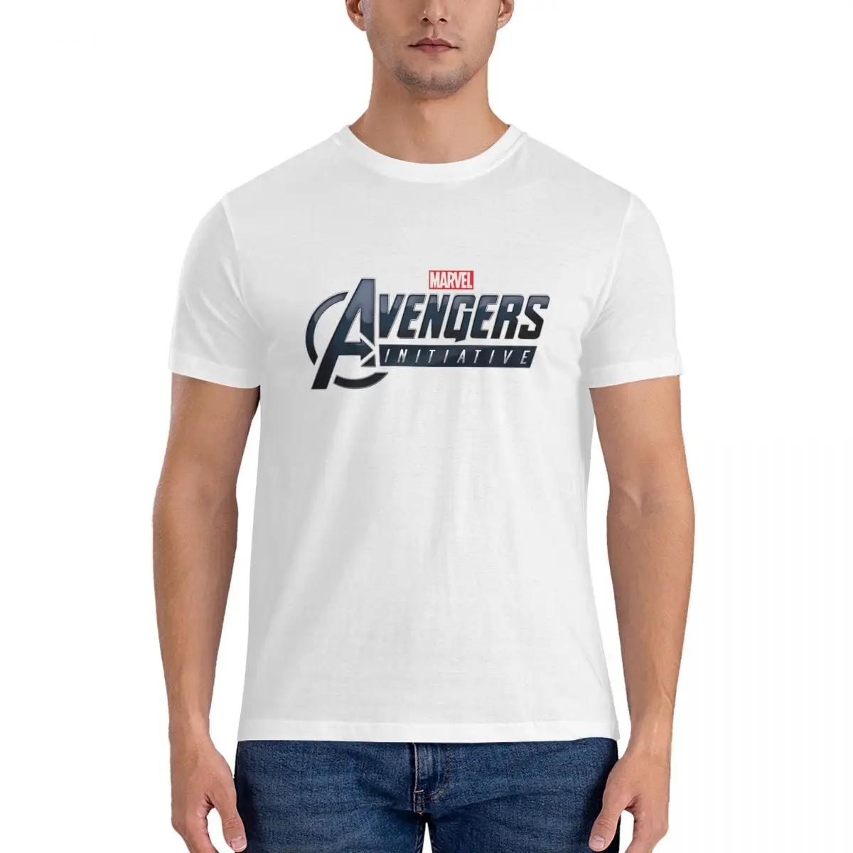 Initiative Herren T-Shirts Marvel Avengers Film Einzigartiges T-Shirt Kurzarm Rundhals T-Shirts Baumwolle Bedruckte Kleidung