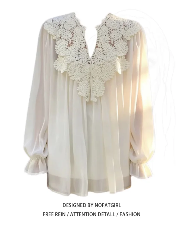 

Комплект из двух предметов: шифоновый топ больших размеров с кружевными вставками и винтажная блузка с цветочным кружевом и пэчворком, на бретельках, для женщин, красивый летний вариант