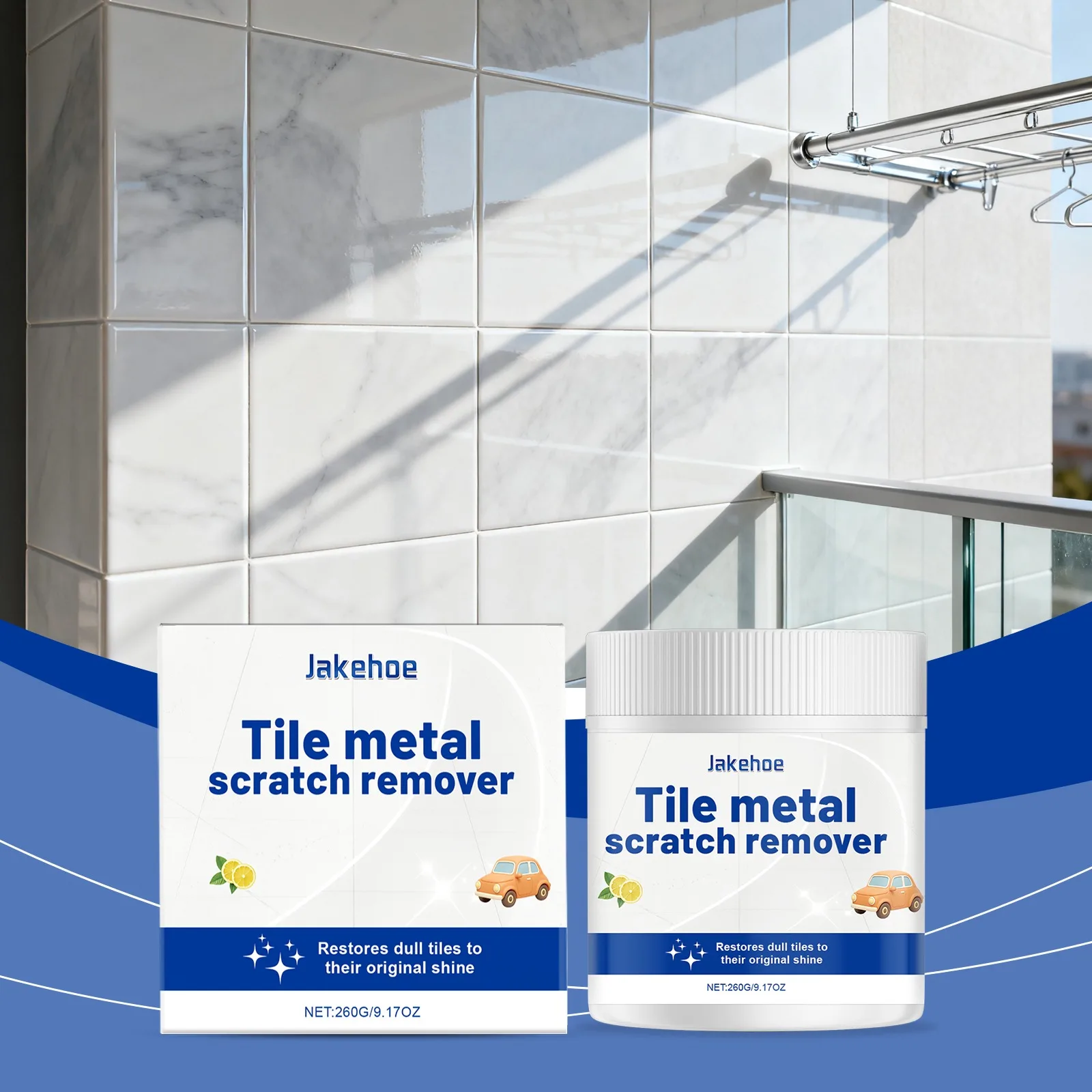 

Powerful Ceramic Tile Scratch & Stain Remover - Repairs Scratches, Cleans Rust & Dirt on Floor, Wall, Restores Shine