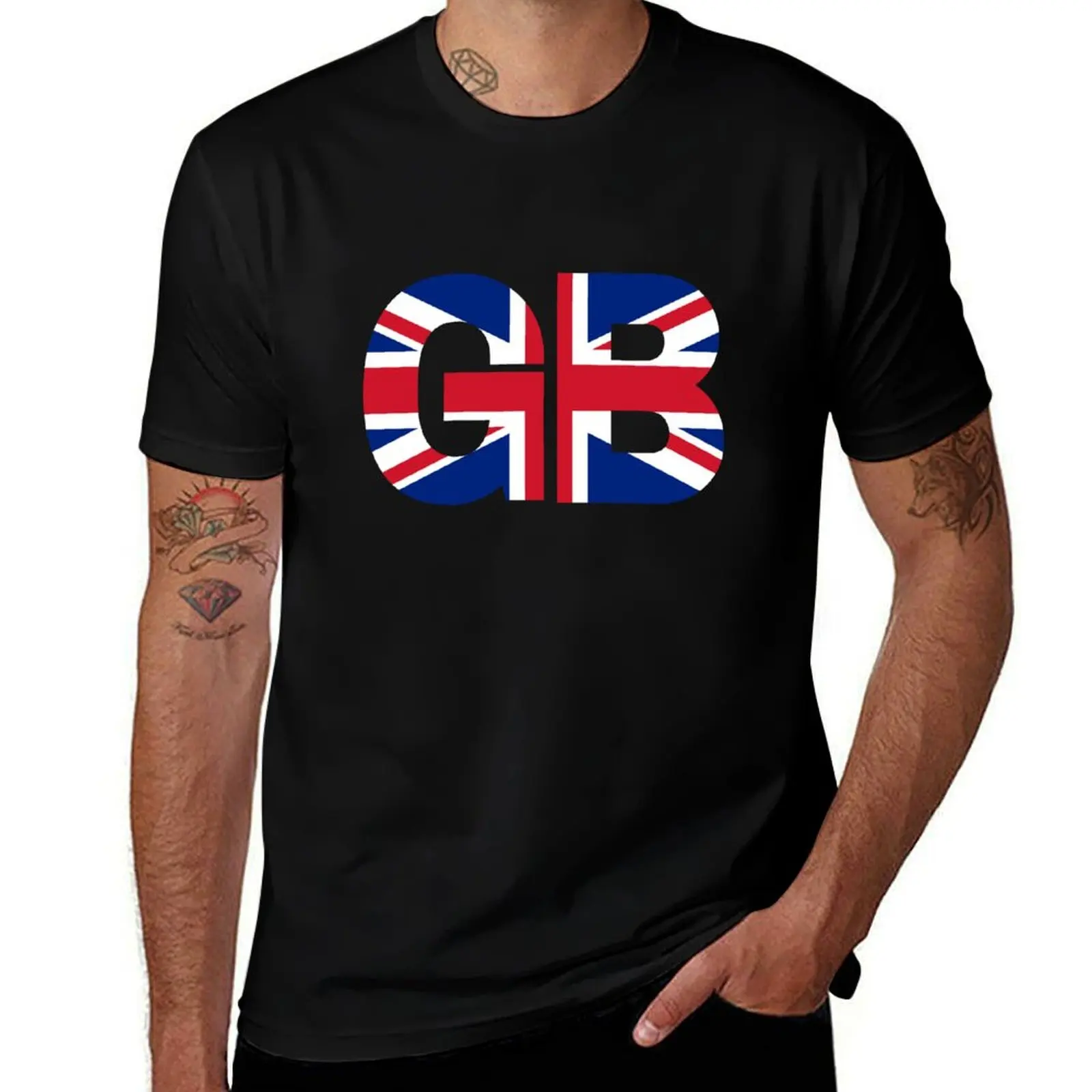GB Great Britain - Sports Fans -Team GB Flag Union Jack T-Shirt Soft Touch Basic Cotton T-Shirt