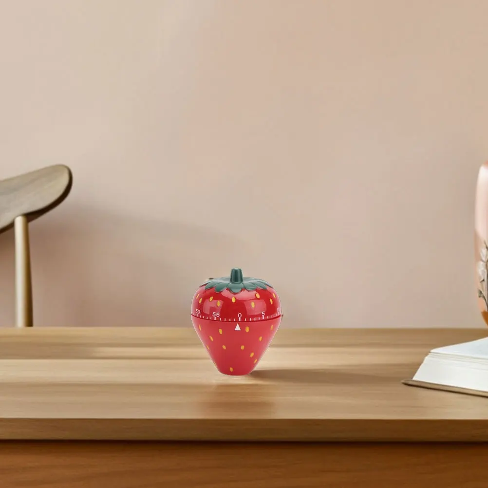 

Mechanical Kitchen Timer Stainless Steel Loud Alarm Retro Rotating Cooking Strawberry Compact Household Scenarios Manual