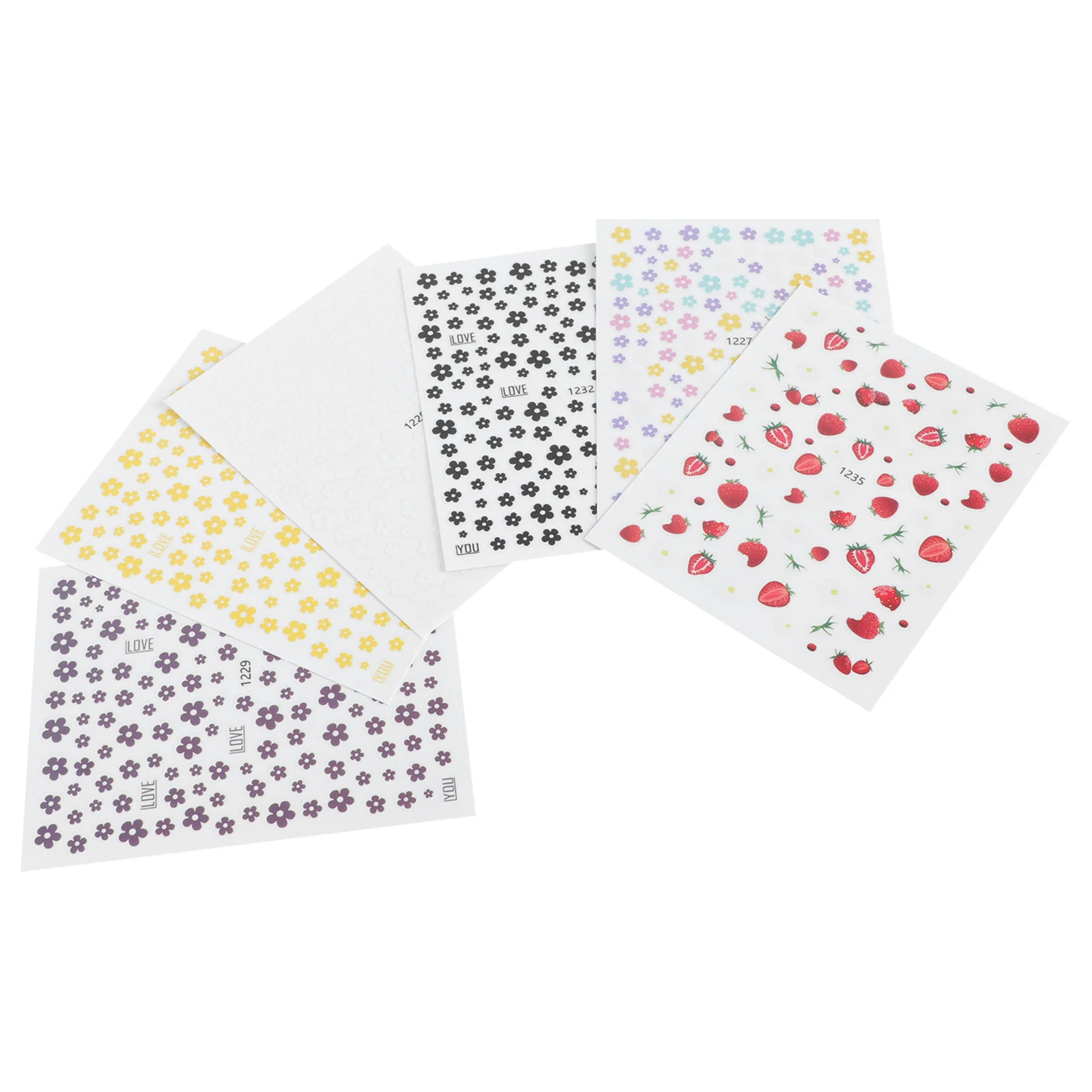 

6 Sheets Nail Art Stickers Manicure Small Flower Decals Nail Flower Designs Self-Adhesive Decor Manicure DIY Stickers