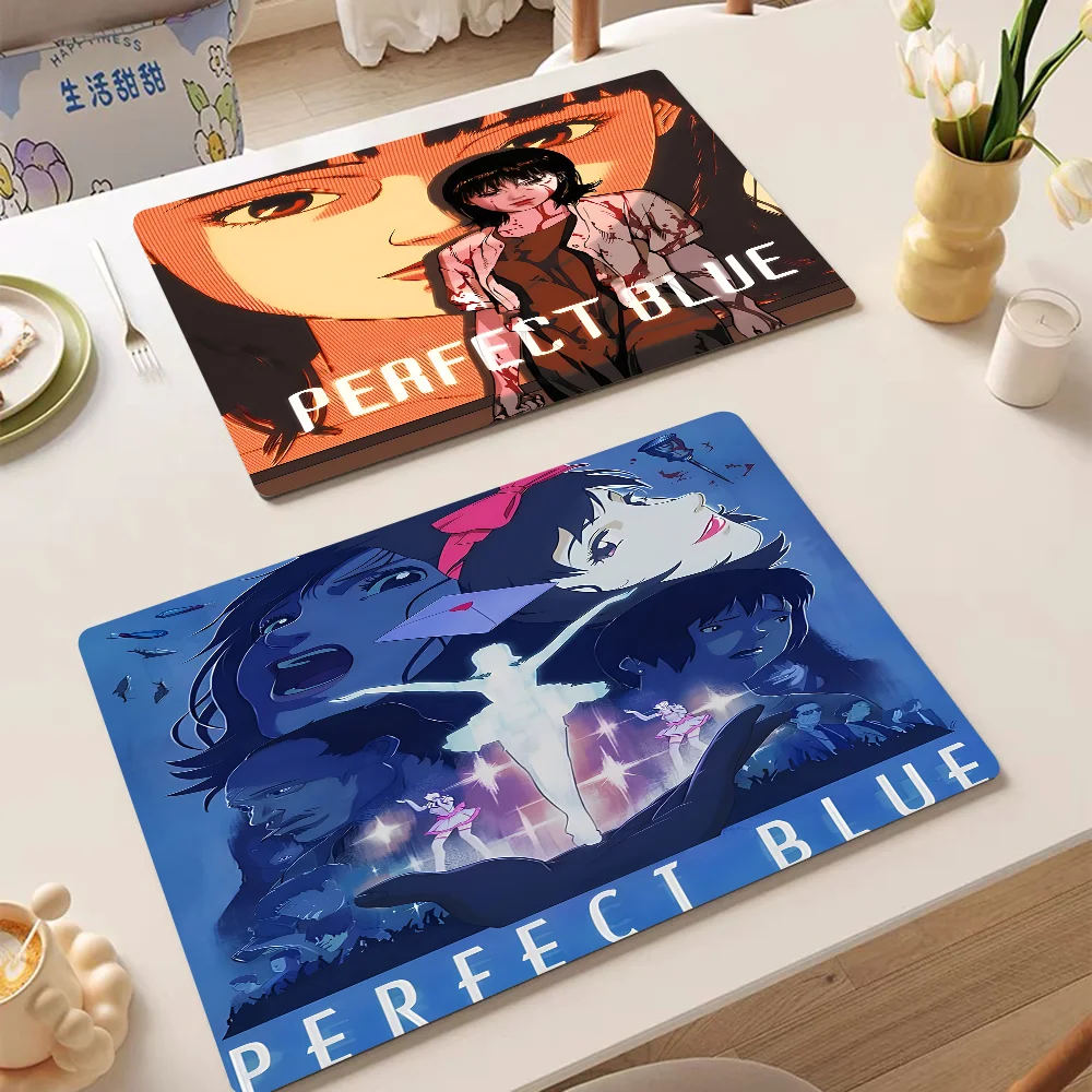 

Anime Perfect Blue Anime Kitchen Countertop Draining Mat Vintage Absorbent Mat Desktop Drying Mat Coasters Tea Table Pad