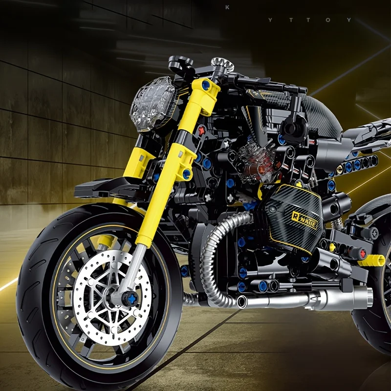 

1: 8 Technology Motorcycle Series Motorcycle Small Particle Toy Assembly Building Blocks