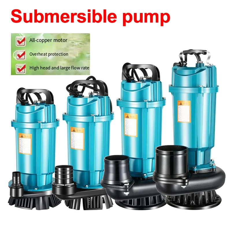 

Погружной насос AC220V, сельскохозяйственный ирригационный водяной насос с высоким потоком, подходит для сада, фермы, перекачки воды в бассейне
