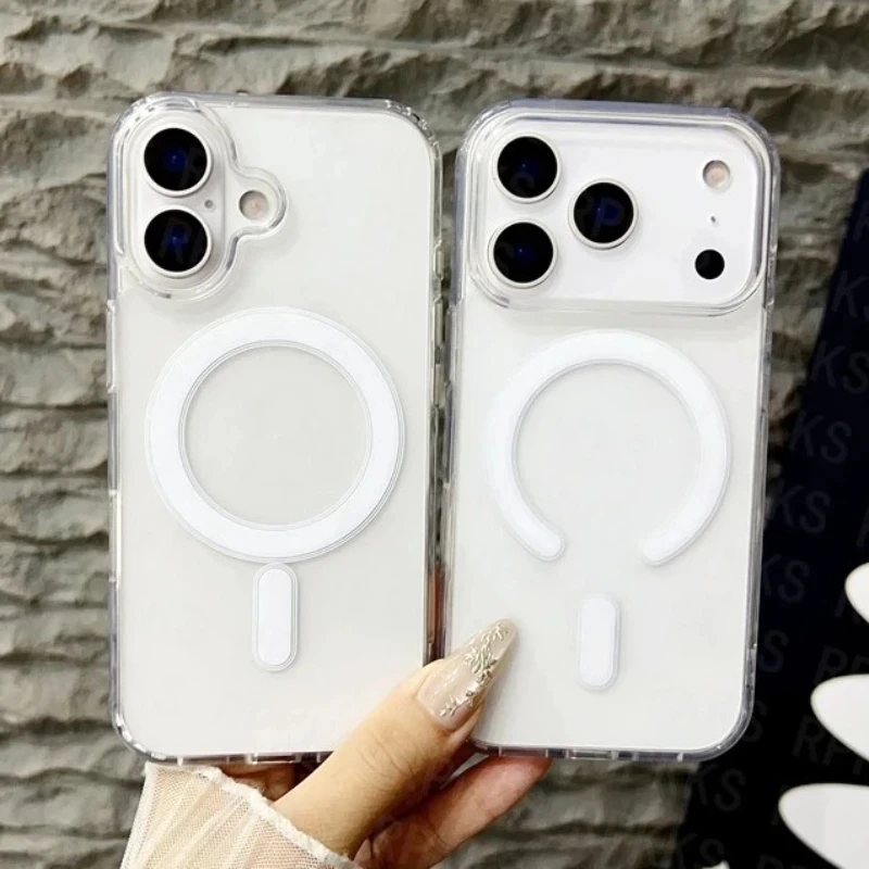 Soft TPU Magnetic Phone Case For iPhone 17 Pro 13 11 16 Pro 