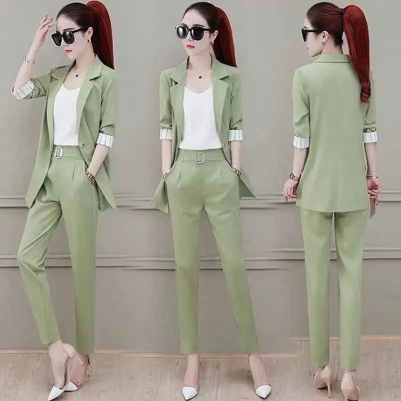 Women\'s Suit 2023 New Spring/Summer Small Suit Outerwear Three Piece Suit Outerwear Work Wear Fashion Temperament Work Wear