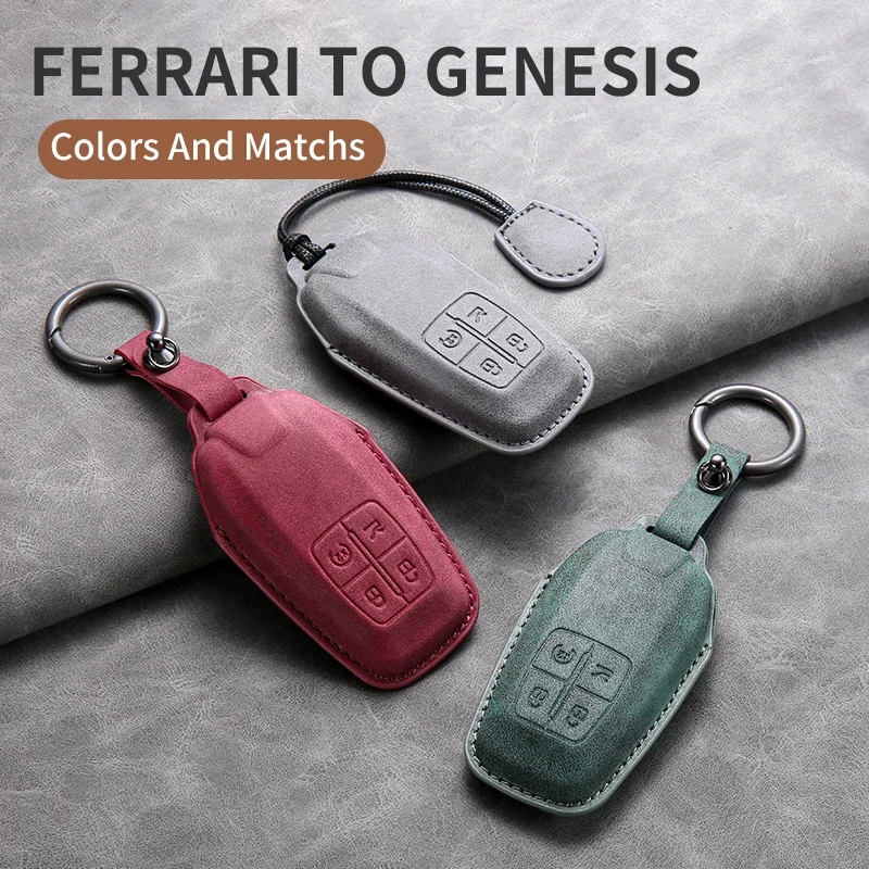 

Multi Styles For Ferrari To Genesis Car Smart Key Case Cover Key Pack Remote Protection Sleeve Buckle Rope Special Accessories