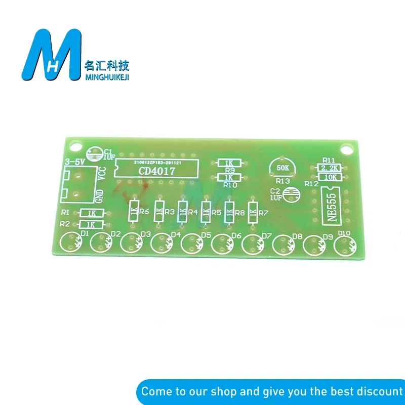 DIY NE555 + CD4017 Наборы для обучения, светодиодные мигающие огни, модуль для Arduino, схема генерации часов, печатная плата, электронная Su