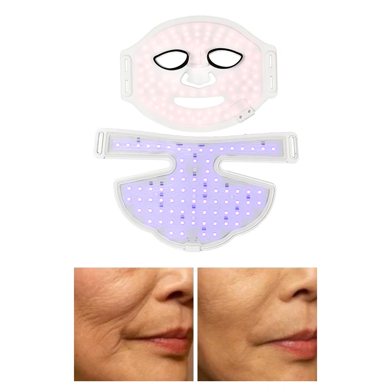 Beautiful Artifact Silicone Led Light Therapy Face Mask 4 Colors Skin Rejuvenator Anti-Aging With Neck Led Mask