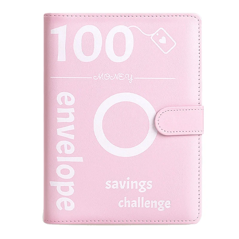 AEE7-100 Day Challenge Money Saving Binder Leather Envelope Challenge Binder, Easy, Engaging And Rewarding