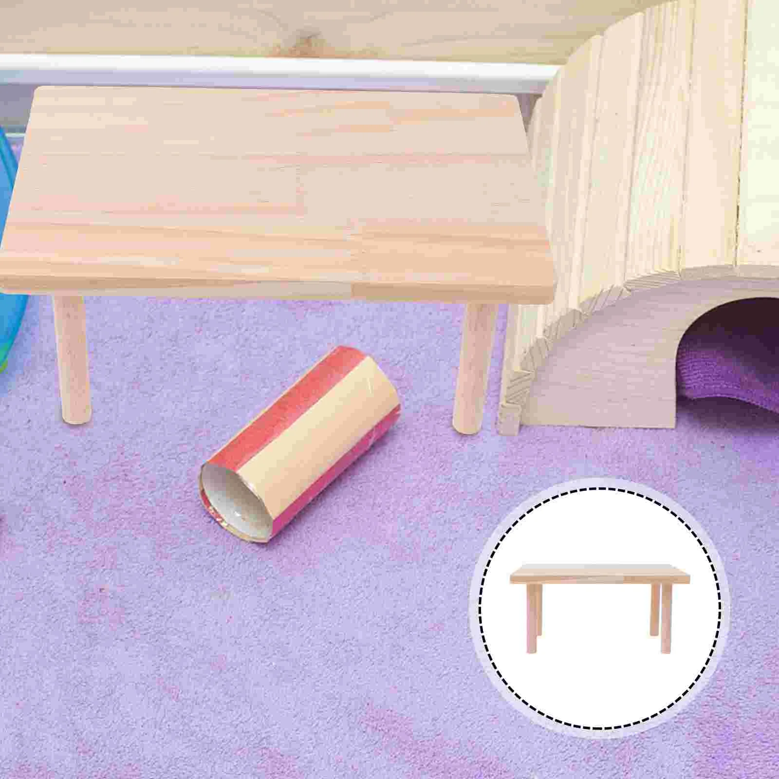 Wooden Hamster Cage Platform 25x15x11CM Sturdy Double Deck Anti Chewing Environment Encourages Exercise Pet Health