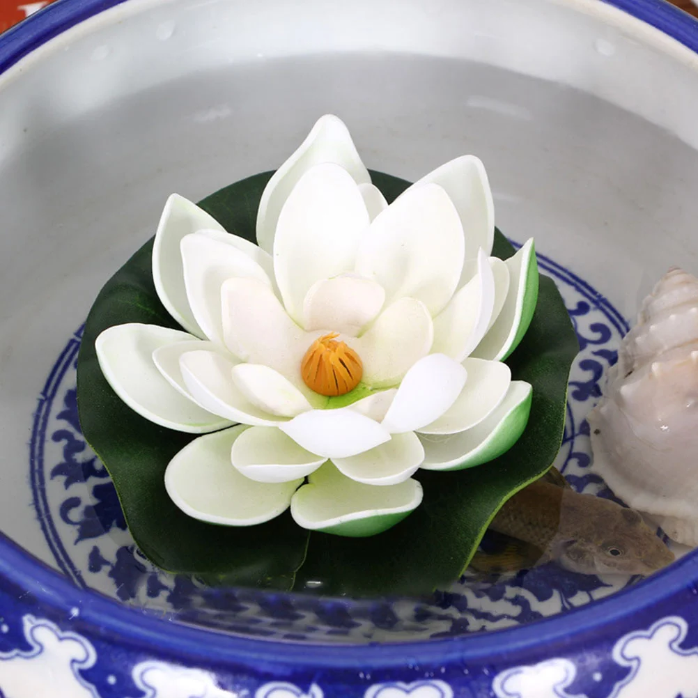 8 Pcs Artificial Lotus Flower Seeds Garden Decoration Ponds EVA Water Lilies Aquarium Landscape False Lily