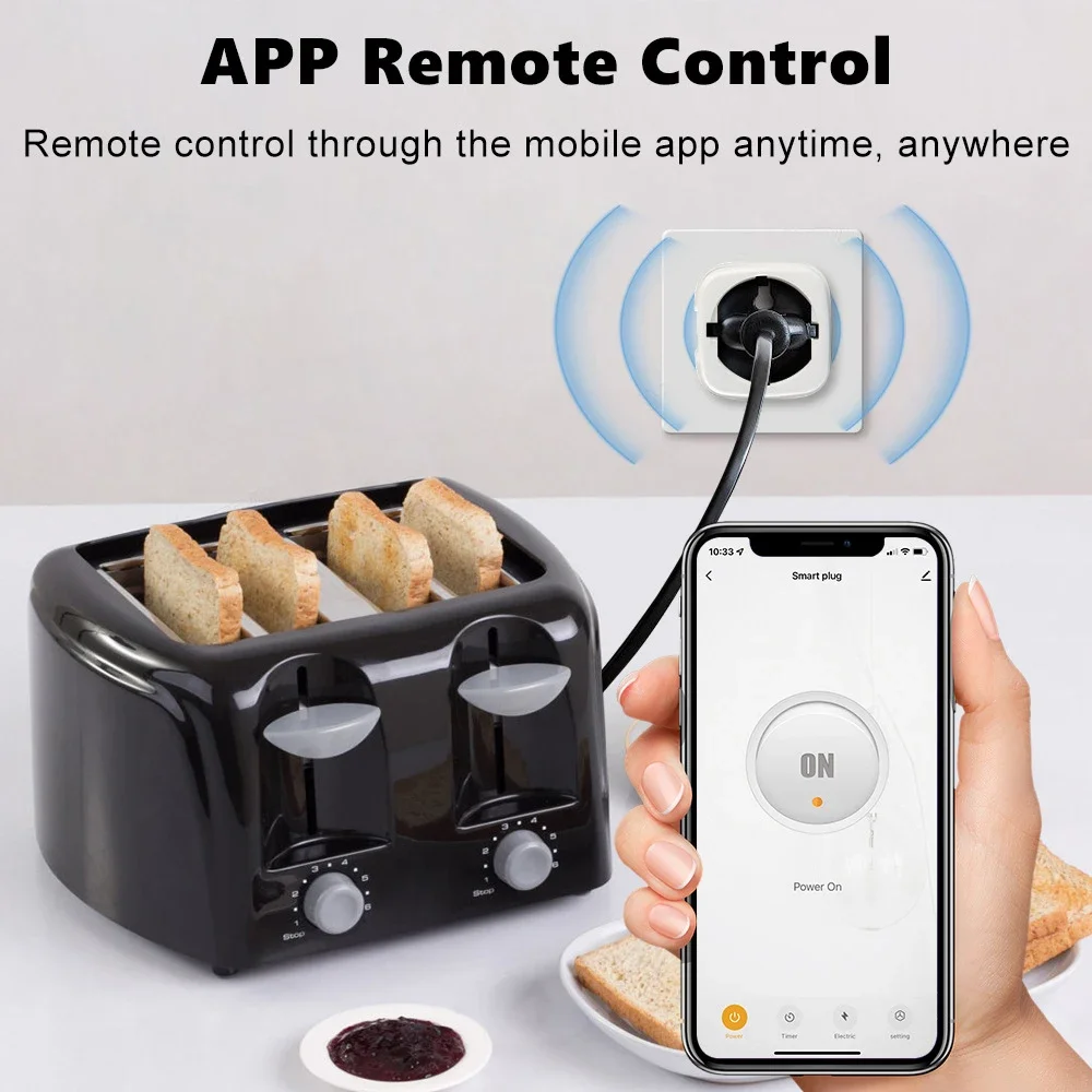 Tuya Smart Plug WiFi / Zigbee US Socket 20A With Power Monitor Timing Outlet Smart Life App Control Works with Alexa Google Home 3