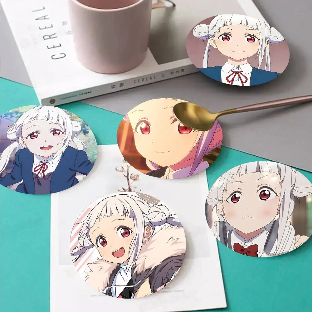 1pc Chisato Arashi  Anime characters Wooden Coaster Colour Printing Cup Mat Home Desk Decoration Gifts