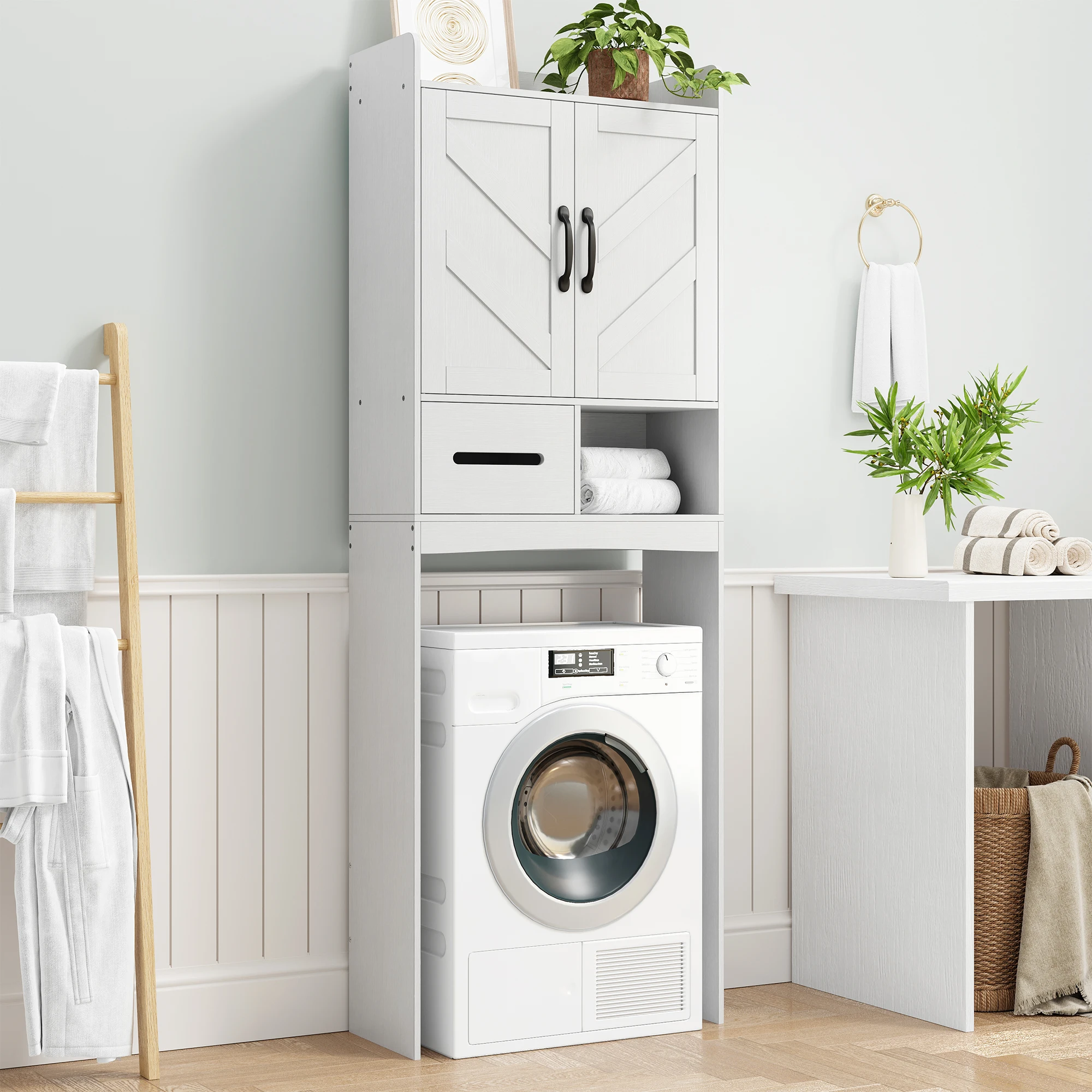 Over The Toilet Storage Cabinet with Adjustable Shelf | Bathroom Storage Cabinet, Home Space-Saving Toilet Rack for Bathroom, Toilet, Laundry