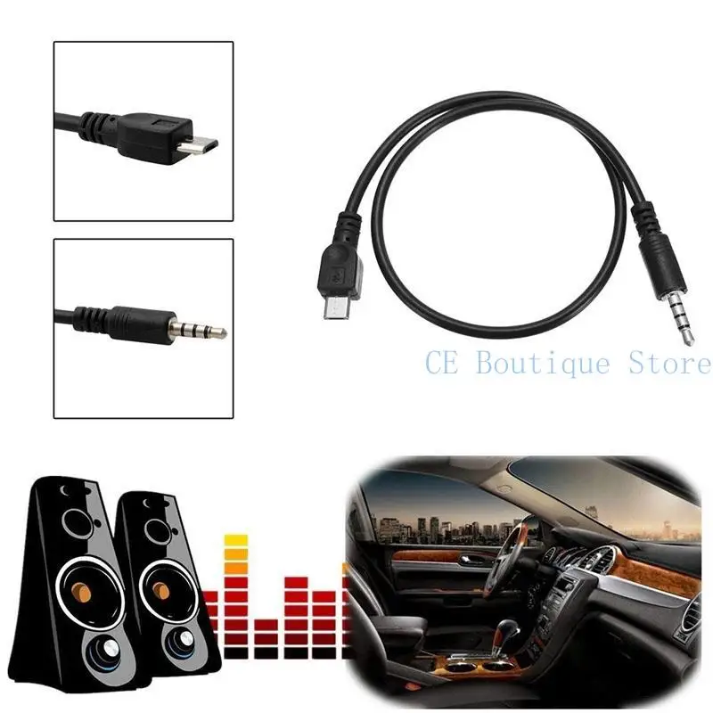 652F USB Mikro ke 3.5mm Konektor Kabel Aux Kabel 3.5mm Headphone Plug Telepon Adapter Kabel