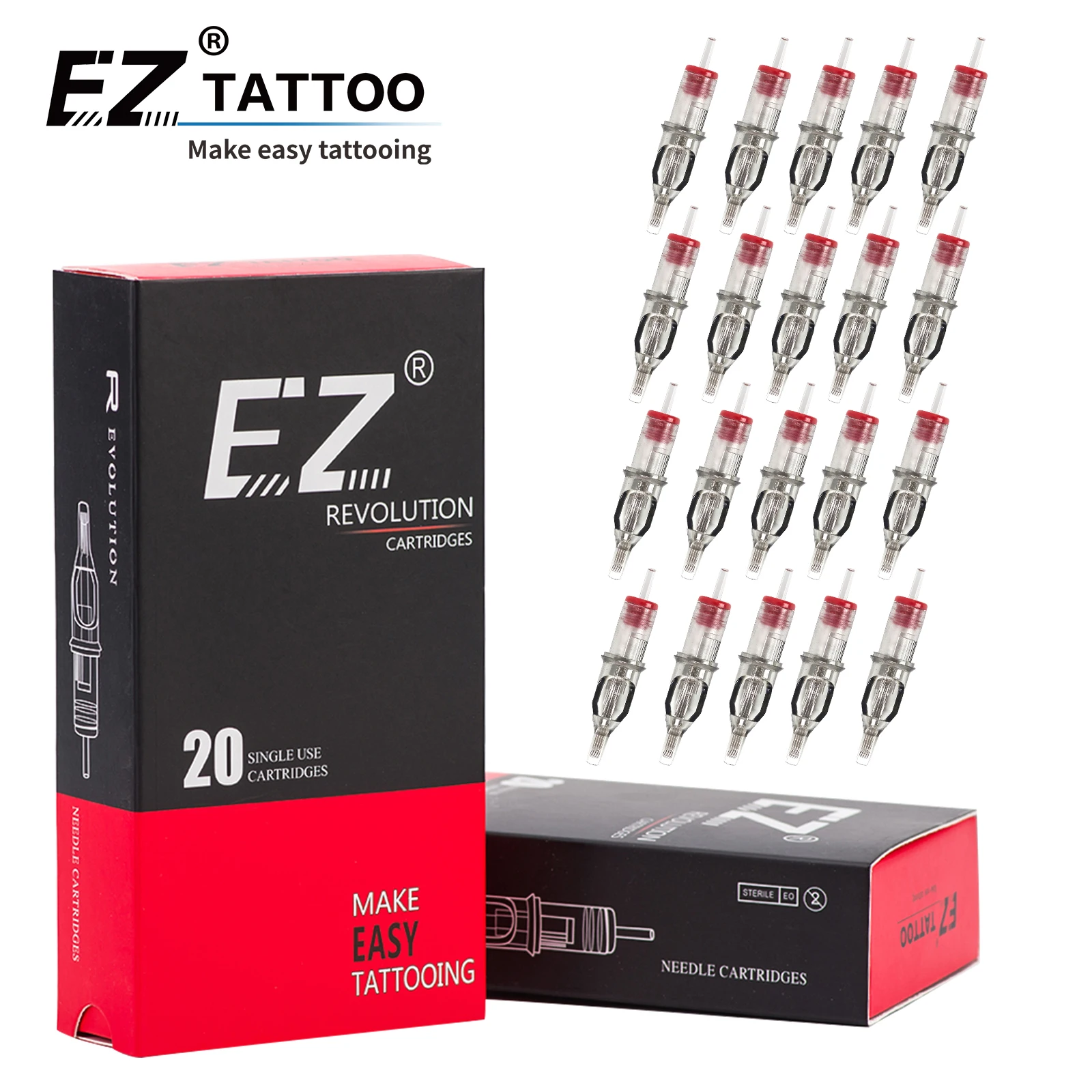 

EZ Revolution иглы для татуировки, изогнутые картриджи Magnum, поставка татуировки для картриджей, тату-машины и ручки, 20 шт./кор.