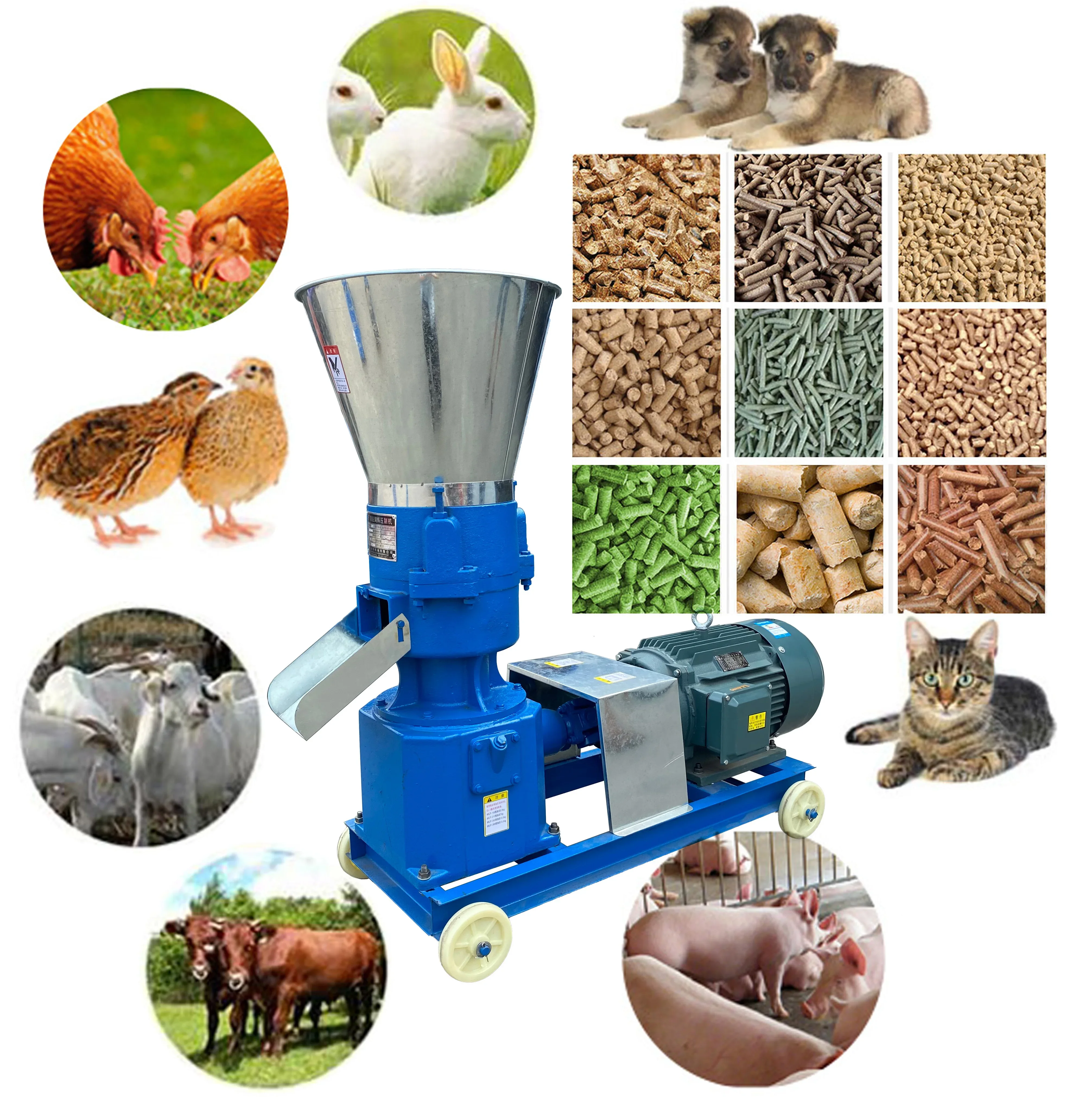 Farms Use Household Small Manual Pelletized Poultry Livestock Animal Feed Pellet Machine Mill For Poultry Livestock Granulator