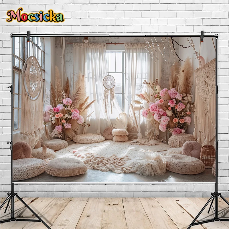 

Mocsicka Photography Background Blanket Tassel Wedding Flowers Windows Party Kids Audlt Family Portraits Photoshoot Backdrop