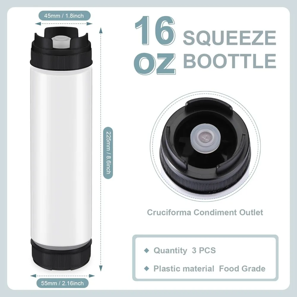 3 Pcs 16 oz Inverted Plastic S - Condiment Squeeze Bottle บทวิจารณ์และราคา