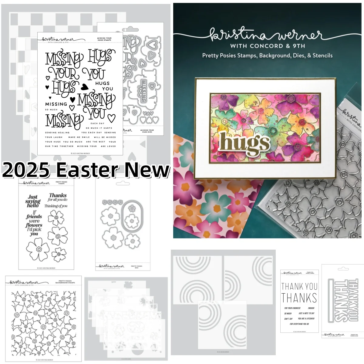 

2025 Spring New Thanks You Miss You Letter Flowers Cutting Dies Clear Stamps Stencil For DIY Making Card Scrapbook Embossed