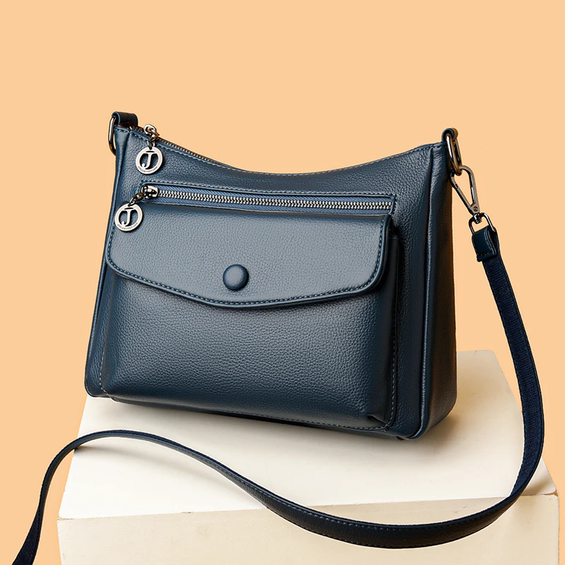 حقيبة يد نسائية جديدة على الموضة بتصميم ريترو كرافت على الطراز الكلاسيكي حقيبة كتف ذات سعة كبيرة بلون سادة حقائب ساع جلدية فاخرة