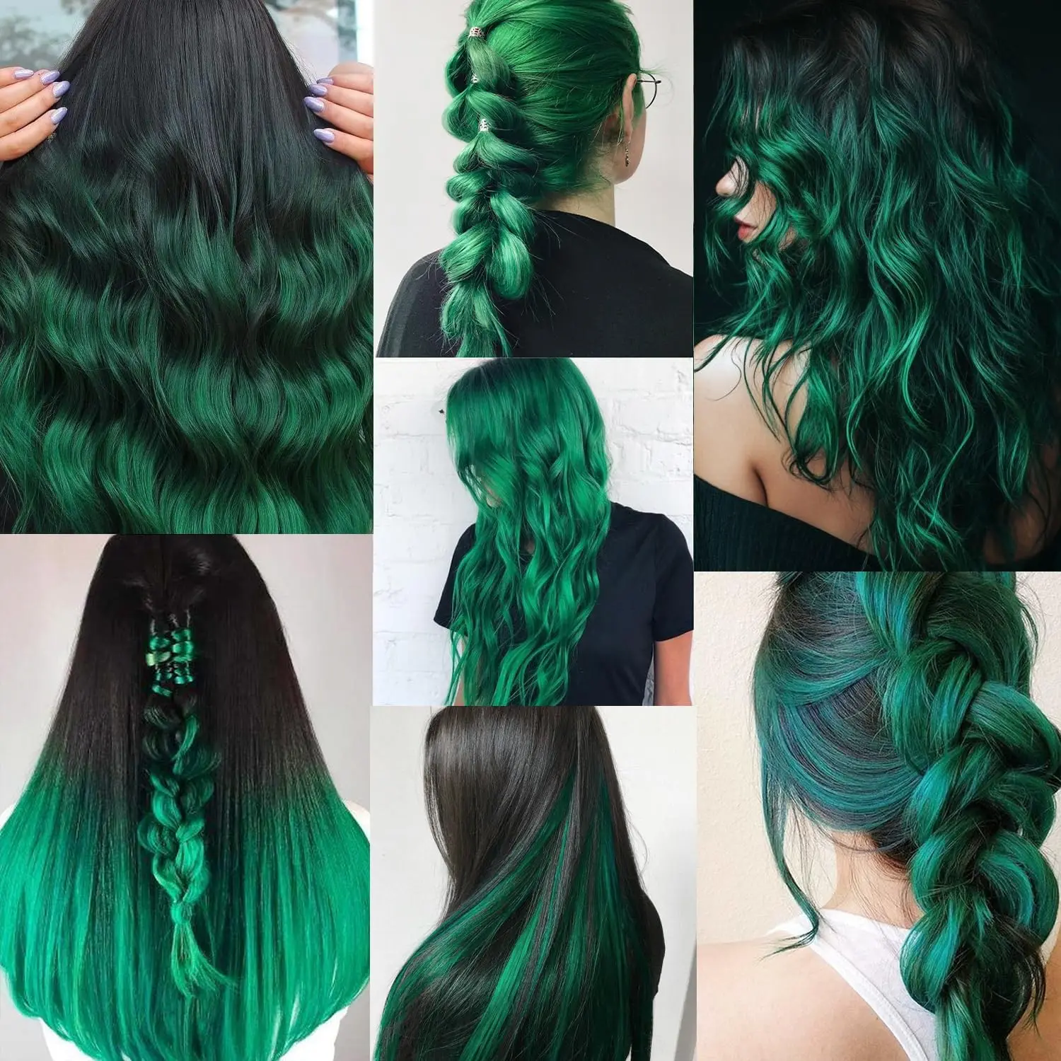 10pc Colored Hair Extensions Clip in Set