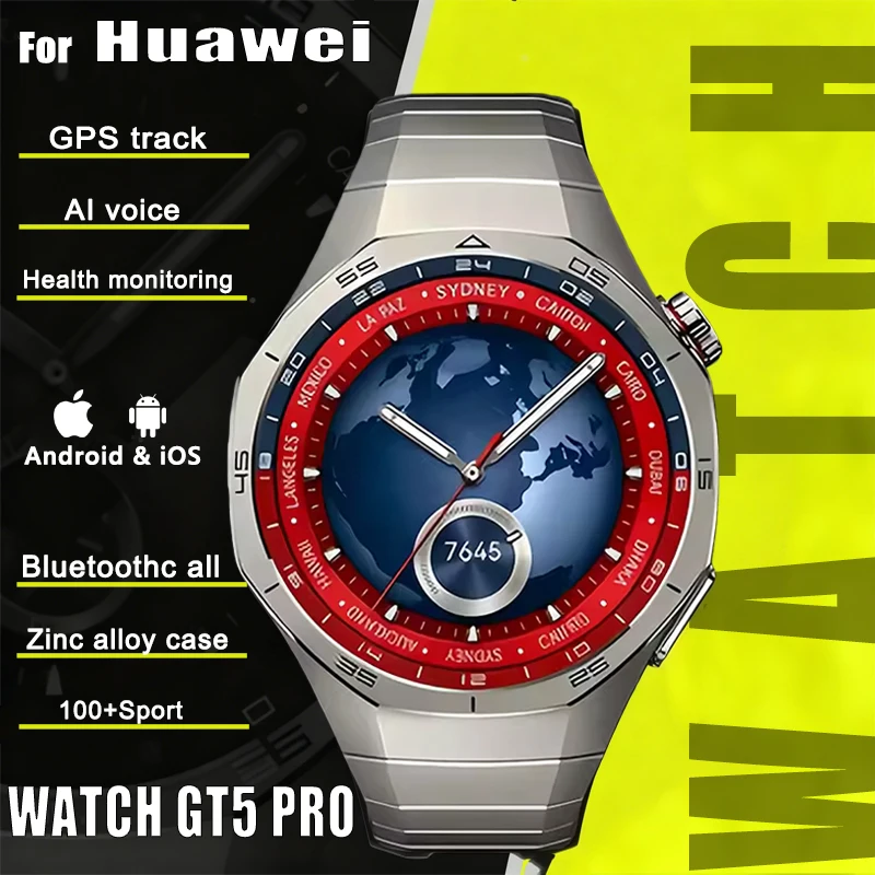 

For Huawei GT5 Pro Smartwatch AMOLED Screen Bluetooth Calling GPS Tracking Heart Rate Compass NFC IP68 Waterproof Smartwatch