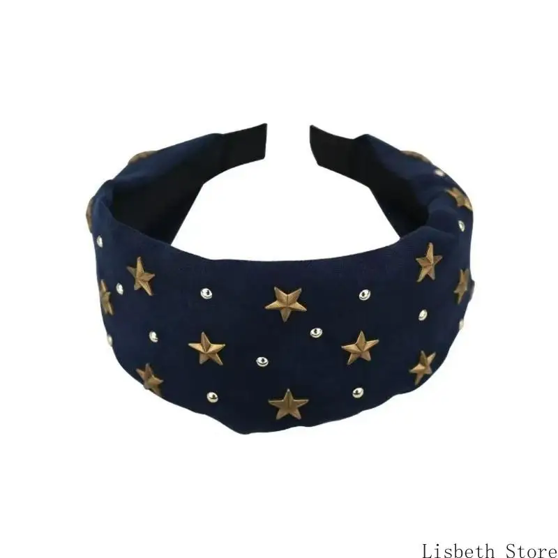

124A Delicate Star Embellished Headbands Japanese Style Cute Hairband For Daily Wear Teen Girls Soft Material