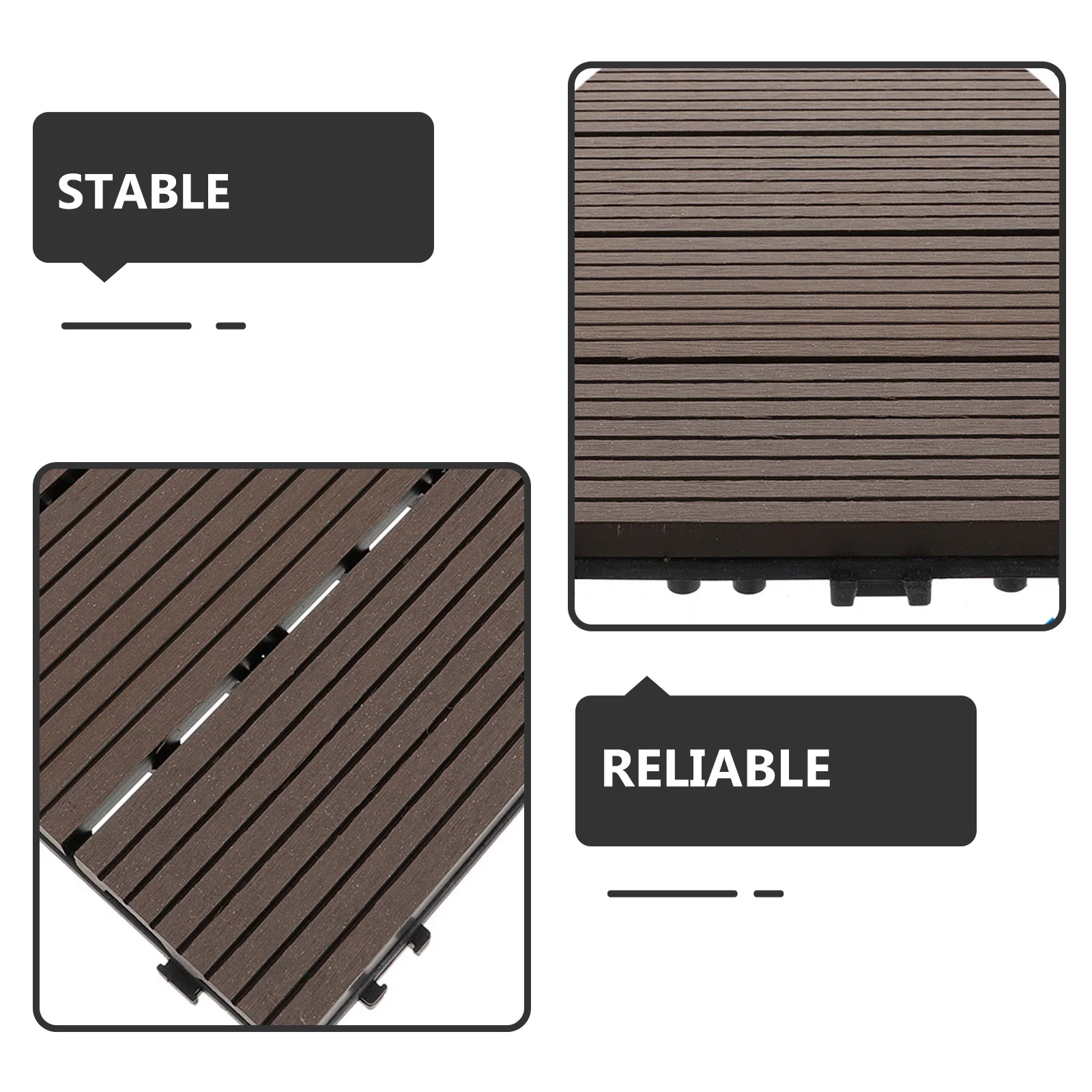 1 قطعة أرضية مركبة من البلاستيك الخشبي متينة وسهلة التركيب في الهواء الطلق حديقة شرفة فناء شرفة رطوبة النار