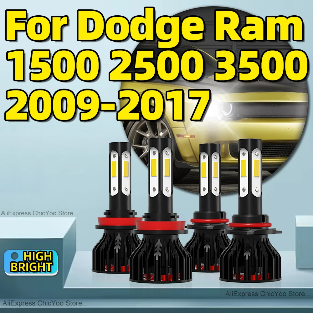 

2/4Pcs LED 180W Car Lamps H11 9005 High Bright Lights For Dodge Ram 1500 2500 3500 2009 2010 2011 2012 2013 2014 2015 2016 2017