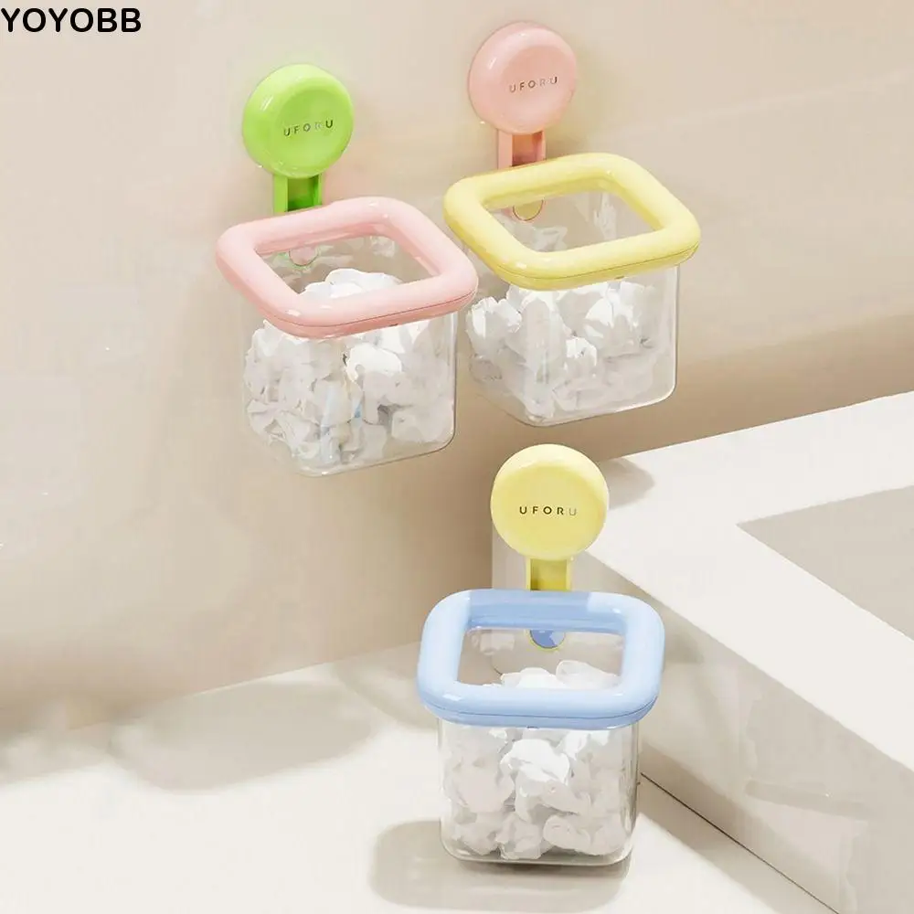 

Wall Mounted Suction Cup Storage Box Waterproof Moisture-proof Toothbrush Storage Case Space Saving Plastic Bathroom Shelf