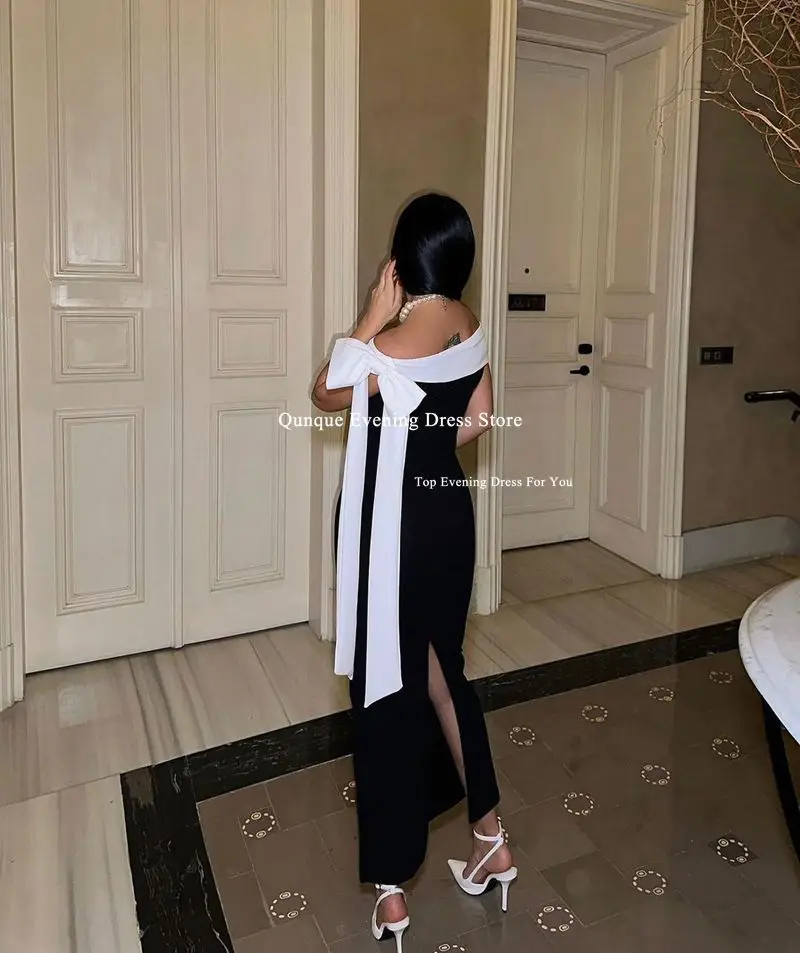 Qunque Formal Party Gowns One Shoulder With Bow Saudi Arabia Evening Dress Vestido de festa Plus Size For Women 2025 Customized