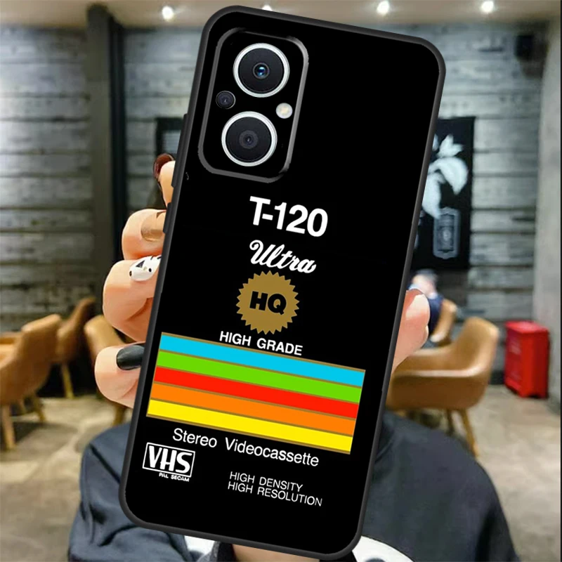 حافظة شريطية ريترو VHS لهاتف OPPO Reno 13 13F 12 F 11 8T 7 8 10 Pro OPPO Find X8 X6 Pro X3 X5 Lite Cover Coque
