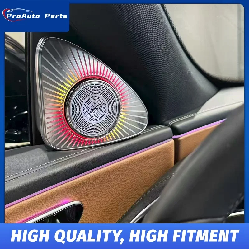 Front Window Triangle 3D Rotating Tweeter Speaker With LED Ambient Light For Mercedes‑Benz S‑Class W223 1:1