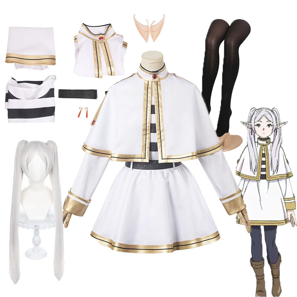 Sousou No Frieren Cosplay Frieren Costume cappotto camicie Fantasia Outfit per bambini adulti Halloween Carnival Party Suit parrucca travestimento