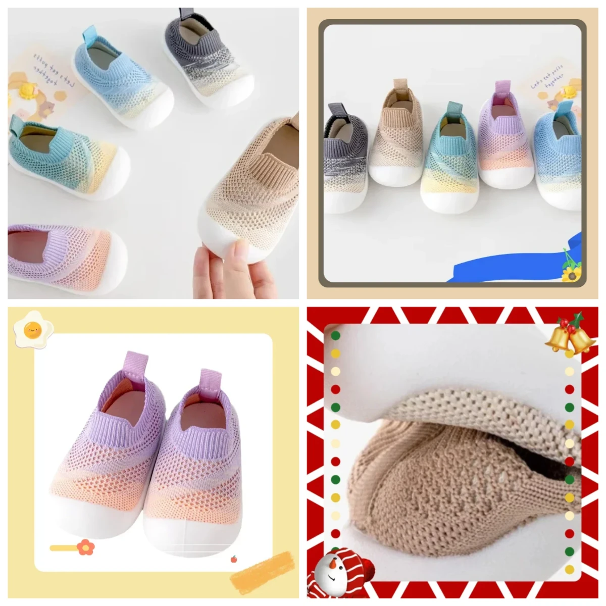 أحذية أطفال جديدة متدرجة اللون بسيطة مخصصة للأطفال الصغار غير قابلة للانزلاق أحذية أطفال عازلة للرضع والأطفال الصغار
