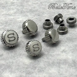 Silver High Quality Watch Parts Logo S Watch Crown Parts Replacement S Crown And Without S Crown For NH34 NH35 NH36 Movement