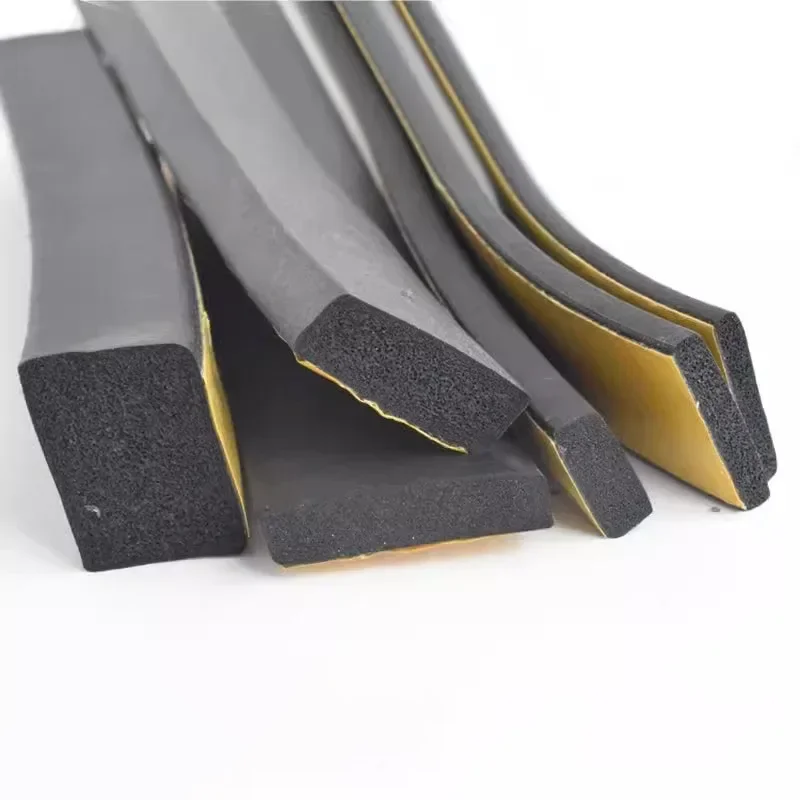 Epdm Rubber Self-adhesive Sponge Seal Strip Black Foam Rubber Strong Single Side Rubber Sound Insulation Anti-collision Gasket