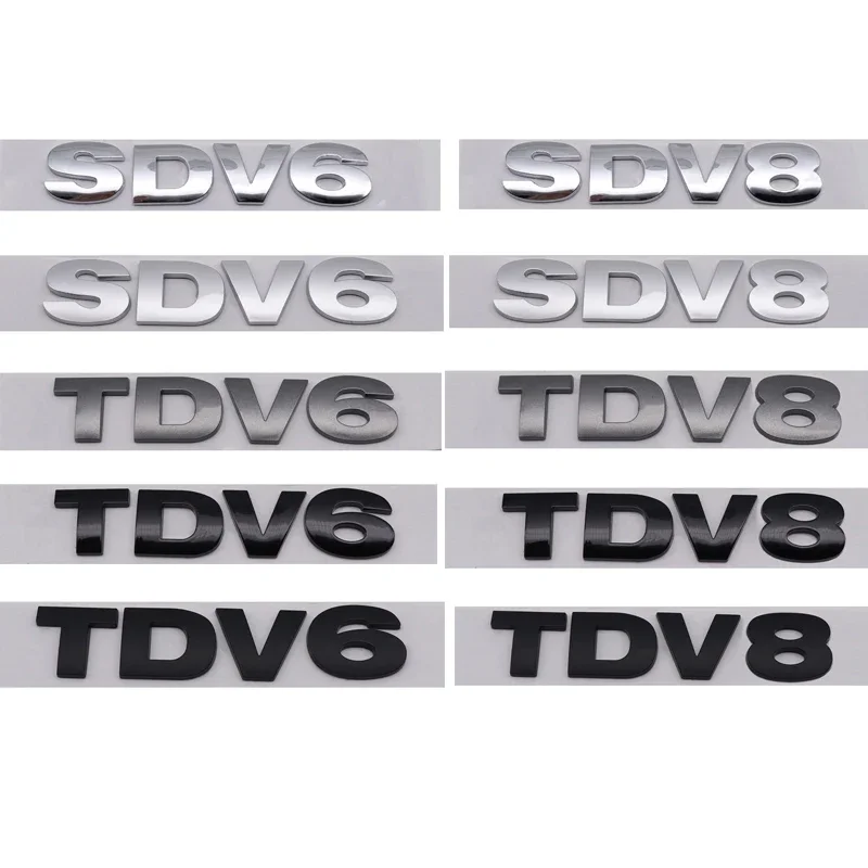 ABS SDV6 SDV8 TDV6 TDV8 Logo Car Body Emblem Rear Trunk Sticker For Land Rover Discovery L319 Velar Evoque Freelander Aurora